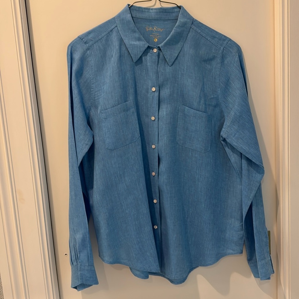 Lily Pulitzer Linen Blouse XL.